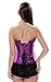 Zhitunemi Women's Satin Steel Boned Waist Trainer Corset Lace Up Boned Low Back purple Medium