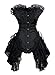 Charmian Women's Sexy Strapless Floral Embroidery Gothic Corset with Lace Skirt