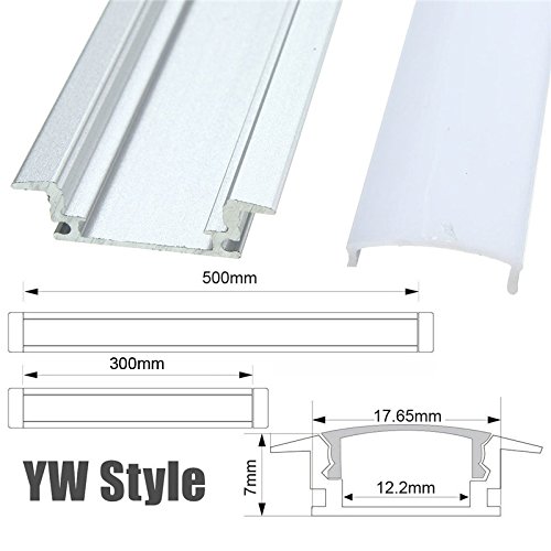 30/50cm U/V/YW Style Aluminum LED Strip Light Bar Channel Holder Cover Case End Up for LED Strip Light Lamp Light Accessory set - Thumbnail 4