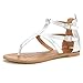 DREAM PAIRS Women's Gladiator Ankle Strap Thong With Two Adjustable Buckles Accent Summer Flat Sandals