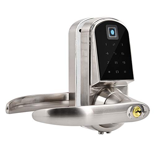 Smart Door Lock, Fingerprint Touchscreen Password Key Card Anti-Theft Entry Gate Lock with 12-Key Backlight Keyboard
