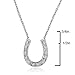 Real Diamond Horseshoe Necklace for Women in Sterling Silver| 16 inch or 18 inch |1/10 Carat Total Weight |Real Diamond Necklaces