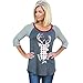 FAPIZI ♥ Women Blouse ♥ Women ELK Print Striped Splice Round Neck Christmas Casual Blouse Tops T Shirt (XL, Gray)
