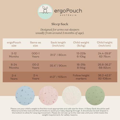 ergoPouch Jersey Sleeping Bag 0.2 TOG – Arms-Out Baby Sleep Sack, Ideal Transition from Swaddling, Slim Fit Keeps Baby Secure & Comfortable, Soft Breathable Fabric