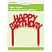 Plastic Red Happy Birthday Cake Topper