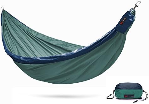 Flying Squirrel Outfitters 1st Ever Fully Adjustable Hammock, Sustainably Handmade Double Parachute Nylon Outdoor Travel Camping Hammock, Webbing Tree Straps