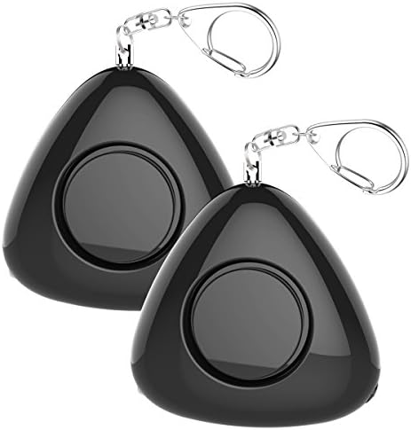 ASTUBIA Personal Alarm [EXTREME LOUD] Emergency Self-defense Siren Sound Alarm Safe Song Security Alarm Keychain with LED Flashlight for Women, Kids, Girls, Elderly (Black, 2 Pack)