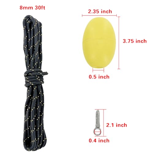 XIALUO Marine Mushroom Anchor Kit 5 lb Black PE Coated Kayak Anchor