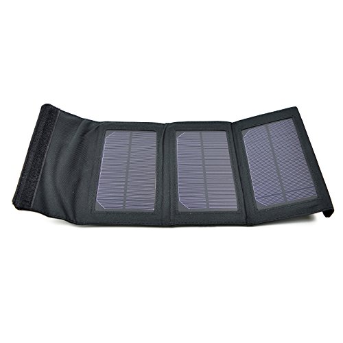 Mikobox Solar Panel Charger External Power Pack USB Portable Charger Backup for Iphone 6 Plus 5s 5c 5 4s 4, Ipad Air Mini, Samsung Galaxy S5 S4 S3, Note 4 3, HTC One M8, Nexus 5, Blackberry, GPS Units, Digital Camera, Bluetooth Speaker and Other Smartphones and Tablets (5V5W)