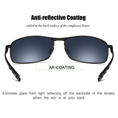 ZHILE Rectangular Polarized Sunglasses Anti Reflective Coating Lens Spring Hinge UV400 (Brown, Amber with AR COATING) - Thumbnail 2