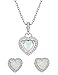 Mints Opal Jewelry Set Sterling Silver Heart Pendant Necklace Stud Earrings October Birthstone Gemstone Jewelry for Women