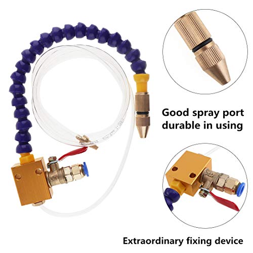 ChgImposs Mist Coolant Lubrication Spray System, Engraving Machine Metal Cutting Fluid Cooling Sprayer with Quick Insertion Diameter 8mm Air Pipe for CNC Lathe/Milling / Drill Machine