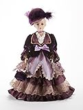 Victorian Blonde Hair Purple Velvet Dress 14 Inch Decorative Porcelain Doll