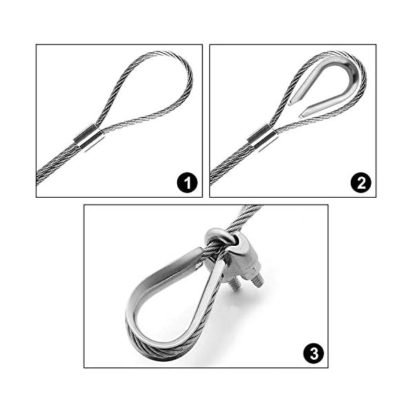 25 Stücke Kauschen 3mm Edelstahl 304 Für Drahtseilklemmen Forstseil Drahtseil Seil Windenseil Marinequalität – Bild 4