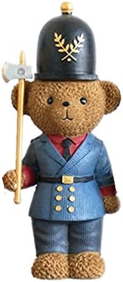 Collectible Figure,Mushine Zakka English Bear Series Home Decor Accents,Zakka Style Polyresin Figurine and Sculpture,Decorative Ornaments For Vehicle,Home,Garden,Patio (Royal Guard Bear Figure-C)