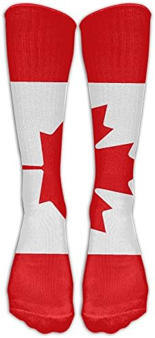 LJB Unisex Canada Maple Flag Knee High Long Socks Athletic Sports Tube Stockings For Running,Football,Soccer