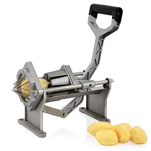 Mahlzeit Kartoffelschneider mit 4 Edelstahl Messer | 45 x 17 x 29,5 cm | Pommesschneider für Stifte oder Ecken | Gemüseschneider für Kartoffeln, Gemüse, Obst | Selbstgemachte Pommes Frites – Bild 4