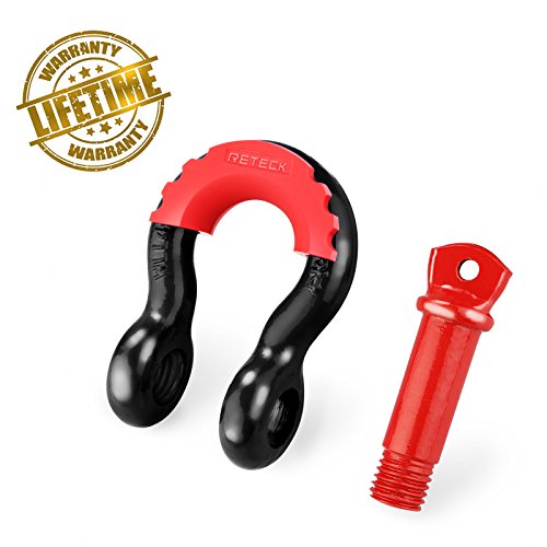 LIBERRWAY Shackles 3/4" (2 Pack) D Ring Shackle Rugged Off Road Shackles 28.5 Ton (57,000 lbs) Maximum Break Strength with 7/8'' Pin Heavy Duty D Ring for Jeep Vehicle Recovery, Black