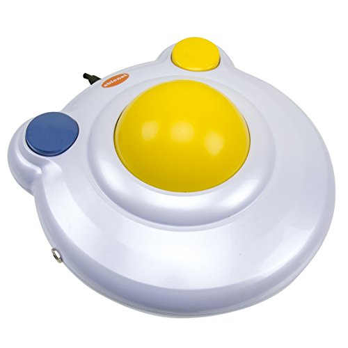 BIGtrack 2.0 Trackball: para usuarios que carecen de habilidades motoras finas para usar un mouse. Un trackball grande de 3 pulgadas con 2 botones azules (ratón izquierdo y derecho) (renovado)