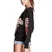 Weigou Women Rose Floral Embroidered Sweatshirt Long Sleeve Blouse Tops Pullovers Tops Stylish Outwear