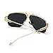 AEVOGUE Sunglasses For Men Goggle Alloy Big Frame Metal Punk Style Shield AE0336