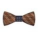 Amzchoice Classic Handmade Mens Wood Bow Tie with Matching Pocket Square Men's Cufflinks Lapel Flower Set (121)