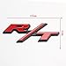Btopars Metal Red RT R/T Black Outlining Badge Front Grille Emblem For Dodge Charger Challenger Ram Avenge