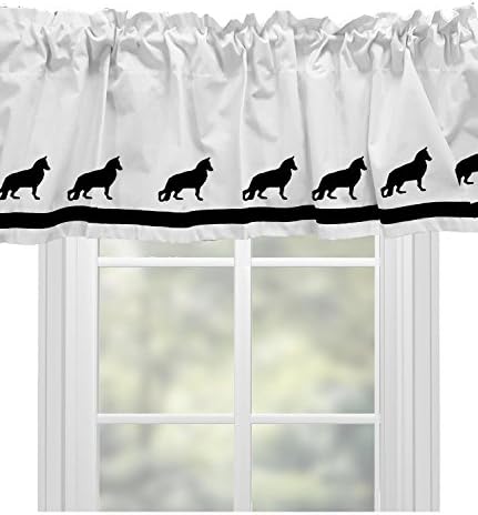 German Shepherd Dog Window Valance Curtain - In Your Choice of Colors - Custom Made