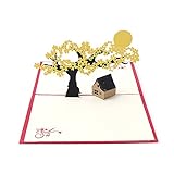 Arich 3D Pop UP Holiday Greeting Cards Cherry Tree House Christmas Thanksgiving Gift