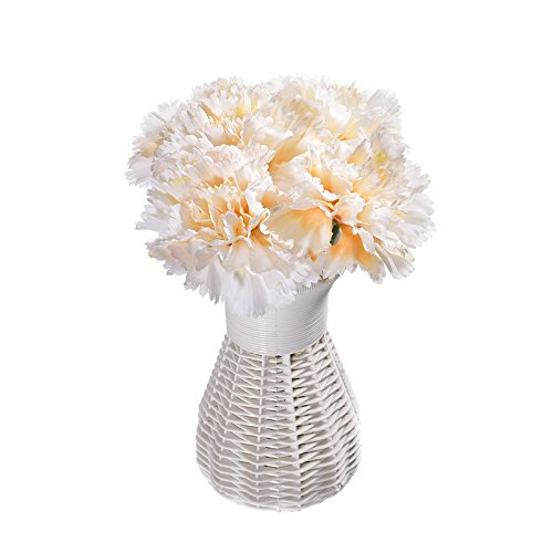 Asdomo 20pcs Artificial Carnations Flowers Silk Fake Flower Bouquets