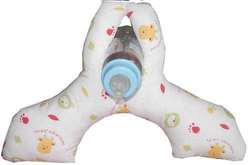 Baby Bottle Holder for Hands Free Bottle Feeding Deer & Raccoon Print
