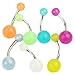 Broadfashion 7pcs Glow in The Dark Belly Button Navel Bar Rings Body Piercing Jewelry (Random Colors)