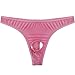 FEESHOW Mens Smooth G String Thongs Open Front Underwear (X-Large, Pink)