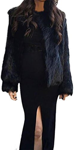 Taore Women's Long Sleeve Parka Outwear Artificial Faux Fox Fur Coat (2XL, X-White B)