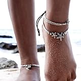 Fabal Boho Starfish Anklet Vintage Ankle Bracelet For Women Buddha Foot Jewelry Summer Barefoot Beach Anklet (A)