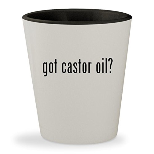 got castor oil? - White Outer & Black Inner Ceramic 1.5oz Shot Glass