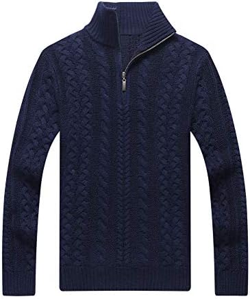 Lwitメンズ ニット セーター ハーフジップ スリム Vネック 無地 秋冬 ケーブル編み 長袖 M 3xl 初回限定 ジップアップ おしゃれ 厚手 カジュアル スポーツウェア 大きいサイズ 815 ビジネス ゴルフウェア
