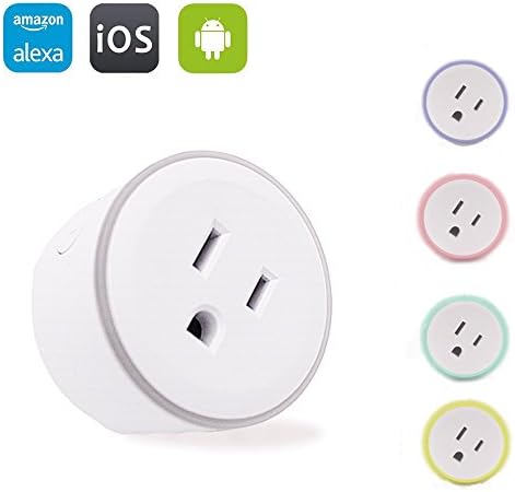 WiFi Smart Plug, Luabby Smart Mini WiFi Socket With RGB Light Remote Controlled by Amazon Alexa and Google Home