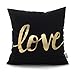 Monkeysell Bronzing Gold Pillow Flannelette Home Pillowcases Throw Pillow Cover Cushion Waist Lumbar Pillow Lips Love Puzzles Pineapple Pattern Design (S155C)