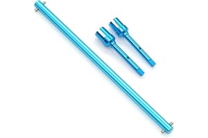 Dantenron RC Aluminum Alloy TT-02 Upgrade Parts Main Center Drive Shaft Propeller Shaft and Joint Cup Kits for Tamiya TT02 1/10 On Road Touring Rally Racing Car (Blue)