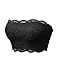 TL Women's 3 Piece or Single Floral Lace Strapless Bra, Seamless Tube Top Bandeau Bralettes with Stertchy Chest Wrap Black Large