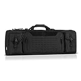 Savior Equipment Urban Warfare Tactical Double Carbine Long Rifle Bag Gun Case Firearm Backpack w/Pistol Handgun Case - 36 Inch Obsidian Black