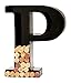 Wine Cork Holder - Metal Monogram Letter (P)