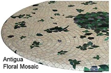 Fitted Round Elastic Edge Mosaic Vinyl Tablecloth Table Cover fits 36 to 48 Antigua Floral by EconoTex