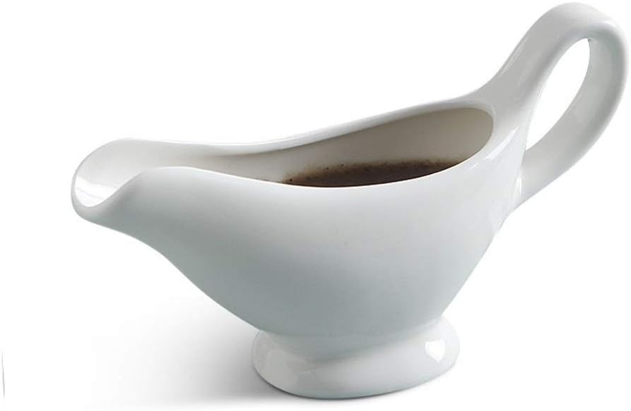 Gravy Boat Porcelain Gravy Boat Home Essentials Easy to Clean White gravy jug (Size : 8 OZ)