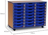 Office Needs Direct Monarch Mobile School Storage Unit 24 Trays Beech view 2