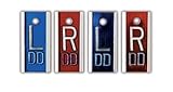 X-Ray Markers, Aluminum, Personalized 2-3 Initials, Vertical, Blue & Red, Copper Filtered, 2 Left & Right Sets