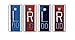 X-Ray Markers, Aluminum, Personalized 2-3 Initials, Vertical, Blue & Red, Copper Filtered, 2 Left & Right Sets