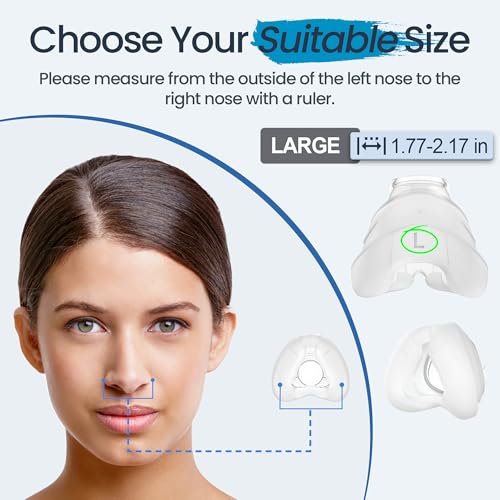 CPAP Nasal Mask, Including Cushion, Frame, Headgear and Short Tube – Good Performance, Compatible with Airfit N20, Reliable Seal for Comfortable All-Night CPAP Therapy Use, JOY33-03 Version (L)