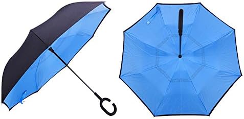 Double Layer Inverted Rubberized C-Shape Umbrella